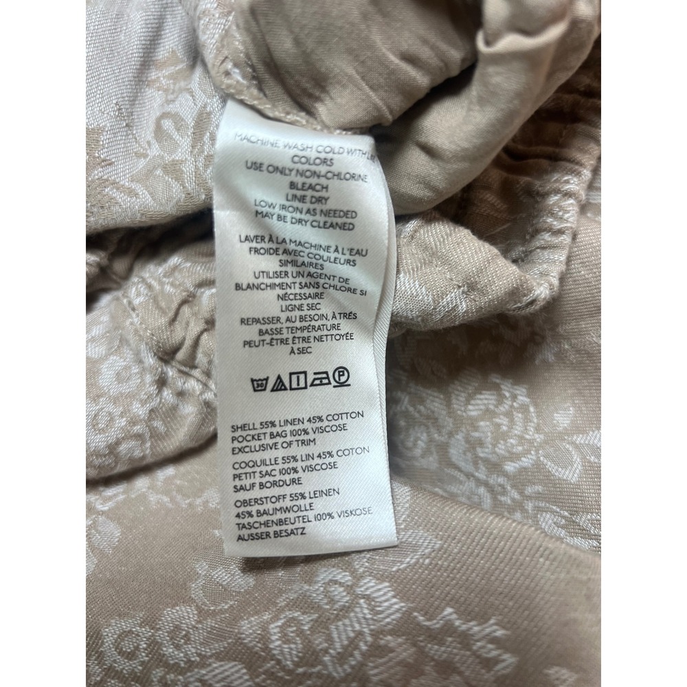 NWT Anthropologie The Somerset Jacquard Pull On Wide Leg Linen Blend Pants Small - Picture 12 of 15